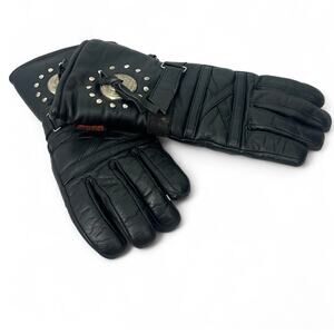 Milwaukee Leather S  men's black insulated gauntlet motorcycle glove Studded